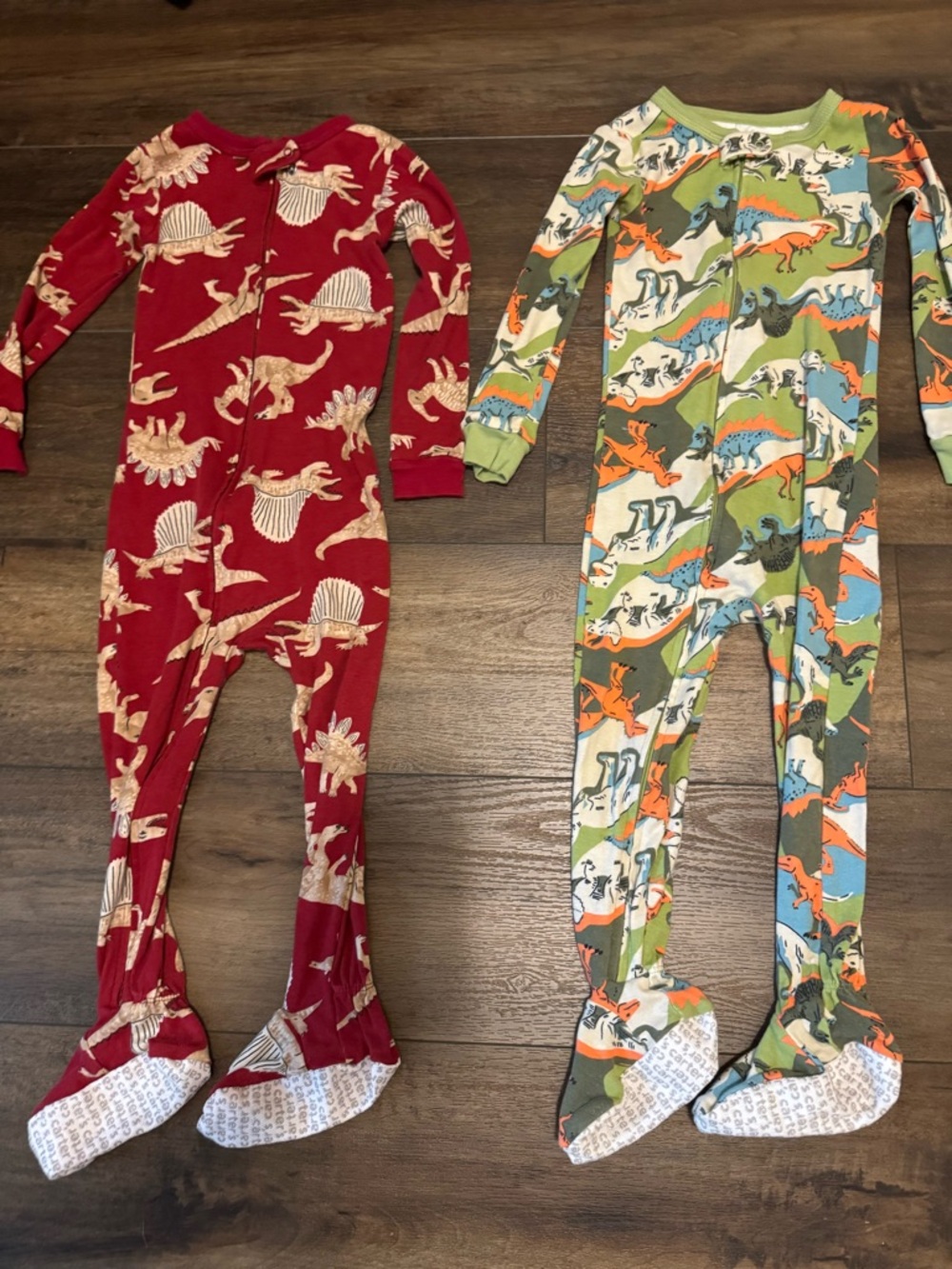 Carter’s 3t zip up footed dinosaur pajamas cotton